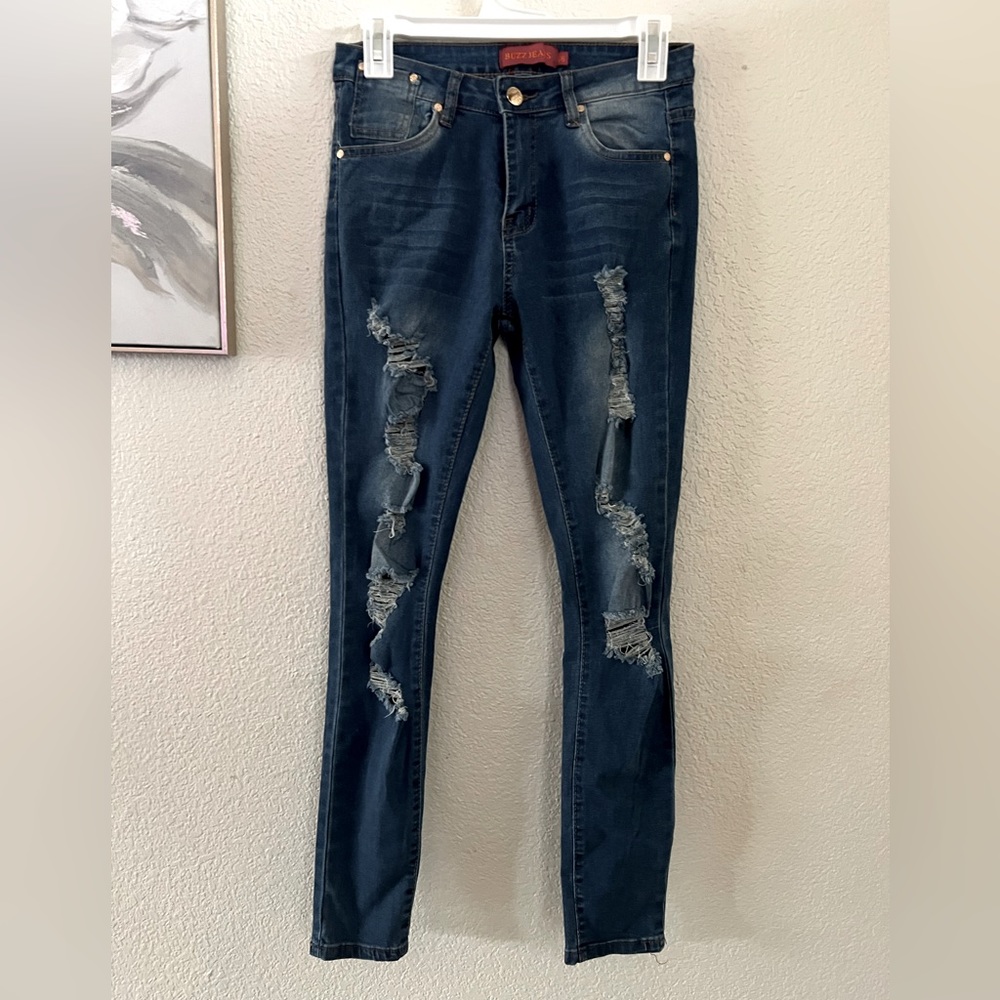 junior ripped jeans - Size 5/6 - Buzz Jeans - Dark blue
